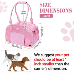 PetsHome transportin para gato y perro pequeño con bling rosa.