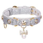 Collar PetsHome para gato con diamantes y diseño lujoso para lucir elegante.