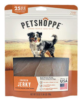 PetShoppe Premium Tiras de Pollo en empaque de 25 onzas, ideal para perros activos.
