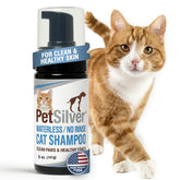 PetSilver gato shampoo seco con espuma para limpieza rápida sin enjuague