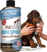 PetSilver Immune Support en botella de 16 oz apoya la salud respiratoria.