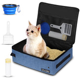 Petskd caja arena portátil con tapa para viajes, ideal para gatos.