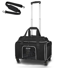 Petskd transportín para mascotas con ruedas, vista frontal, movilidad suave para viajar