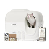 PetSnowy caja de arena con sistema TiO2 para control de olores en casa.