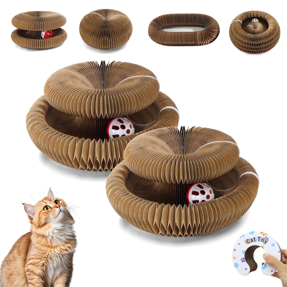 PETSWEET rascador-gato-cartón mágico doblable para juego interactivo.