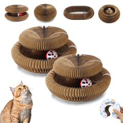 PETSWEET rascador-gato-cartón mágico doblable para juego interactivo.