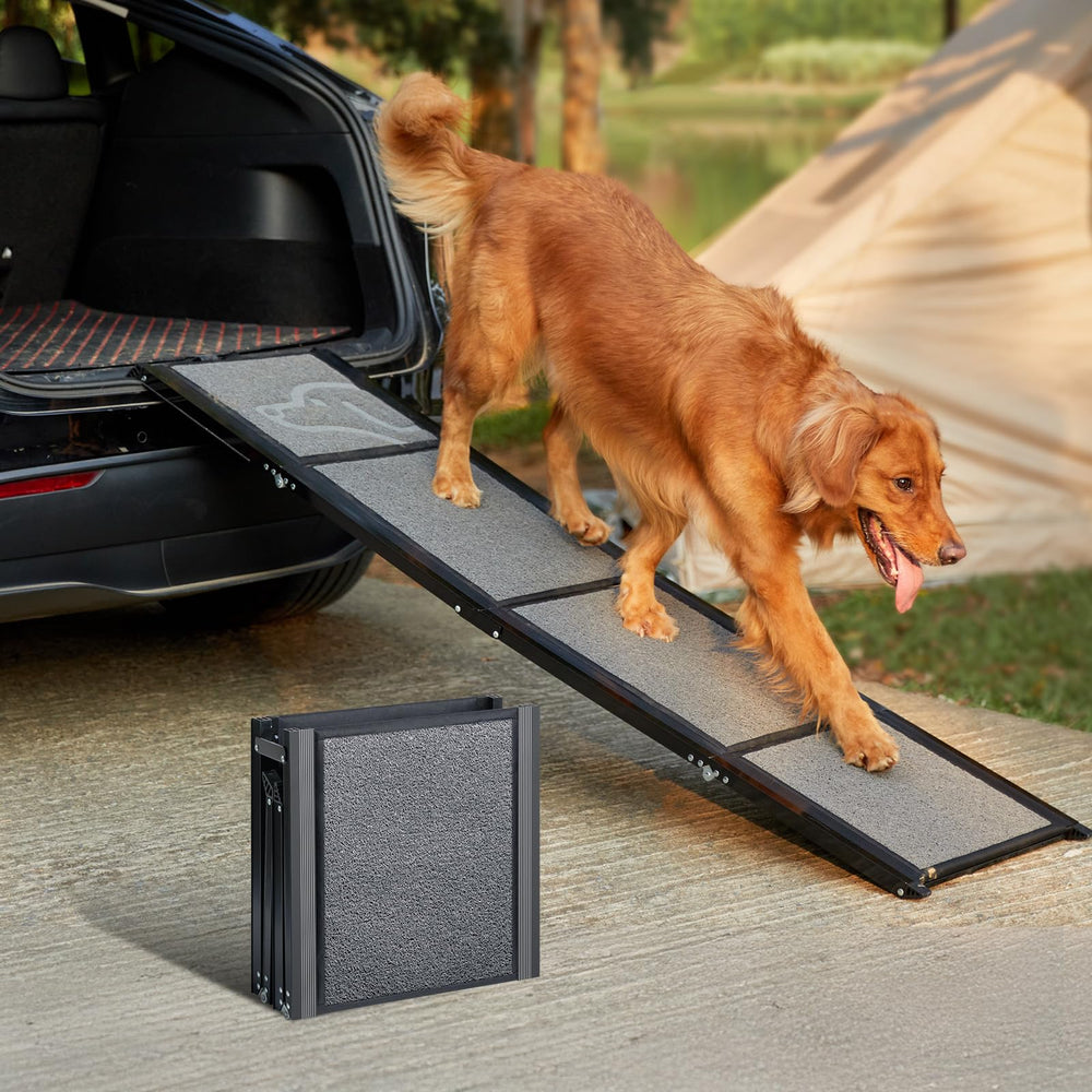 PetThem rampa para perros de 63 pulgadas, superficie antideslizante para subir al coche con seguridad.