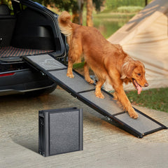 PetThem rampa para perros de 63 pulgadas, superficie antideslizante para subir al coche con seguridad.