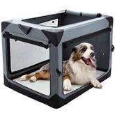 Pettycare jaula para perro grande plegable cuatro puertas, viaje seguro