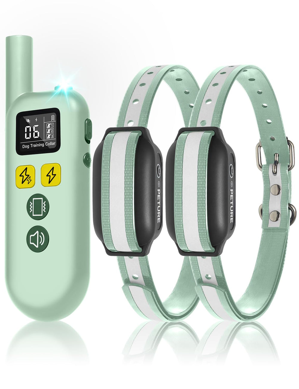 Peture collar de entrenamiento con control remoto para dos perros, entrenamiento eficiente.