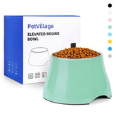 Petvillage comedero ergonómico para perros con interior de acero inoxidable.