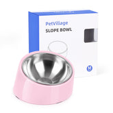 Petvillage plato perro inclinado 15 grados rosa facilita comer centrado.
