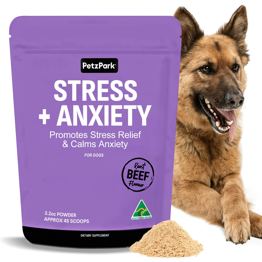 Petz Park tarro polvo calmante para perros, ayuda a reducir la ansiedad.