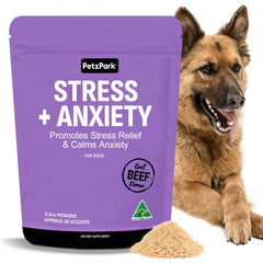 Petz Park tarro polvo calmante para perros, ayuda a reducir la ansiedad.
