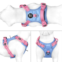 PHOEPET arnés para perro con correas rosas, diseño visible y moderno