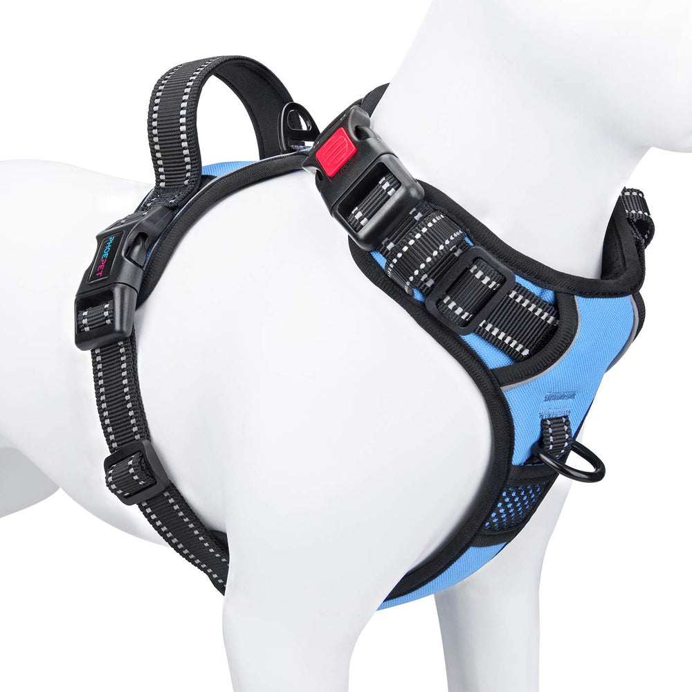 PHOEPET arnés sin tirones reflectante y ajustable para paseos nocturnos