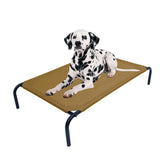 PHYEX cama elevada para mascotas con marco de acero marrón, soporte robusto para uso diario.