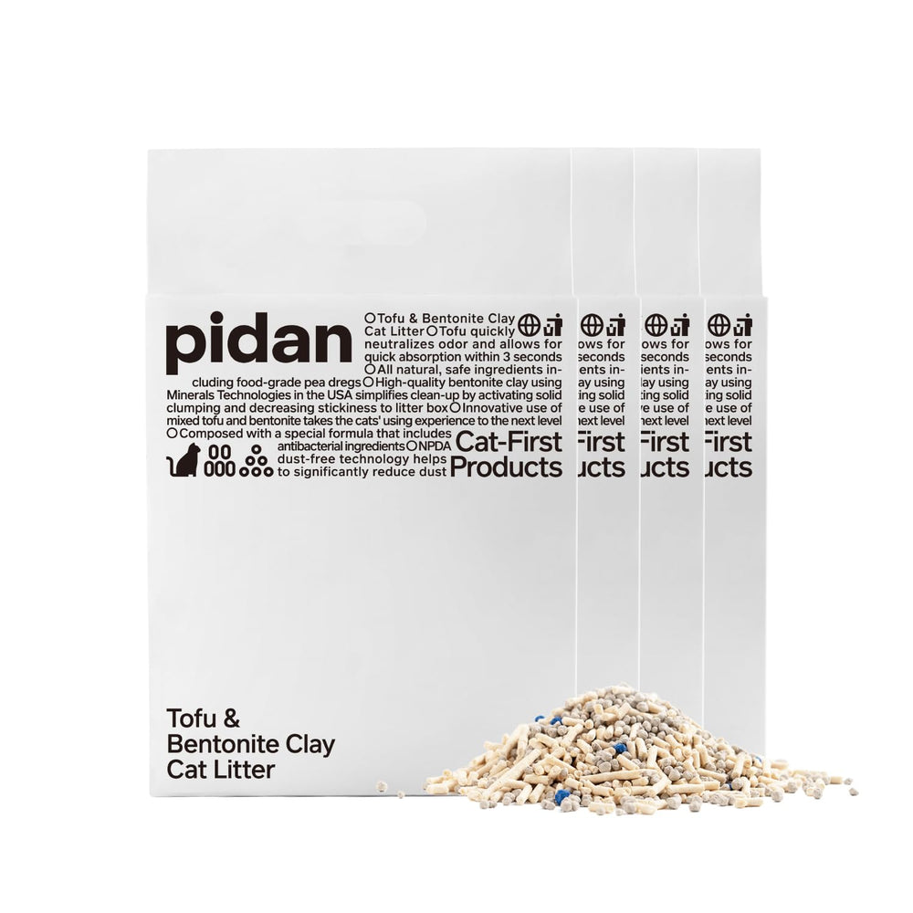 pidan mezcla arena gatos tofu bentonita 70-30, aglomeración estable para limpieza rápida.