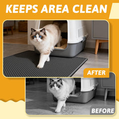 Pieviev alfombrilla para arena de gato de fácil limpieza facilita la eliminación de residuos.