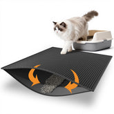 Pieviev alfombrilla para arena de gato de doble capa que atrapa la arena fácilmente.