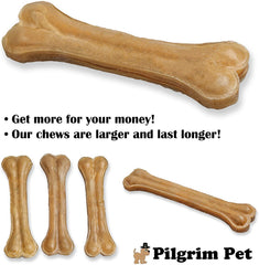 Pilgrim Pet hueso de cuero crudo, valor duradero para uso diario.