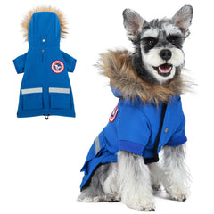 Pina capa impermeable para perro pequeño, ideal para paseos bajo lluvia.