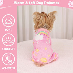 PinkBow pijama con piernas elásticas para un ajuste cómodo en razas pequeñas