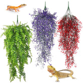 PINVNBY lianas para terrario verde, refugio seguro para reptiles.