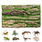 PINVNBY fondo terrario de corcho natural para reptiles, ambiente seguro y estético.