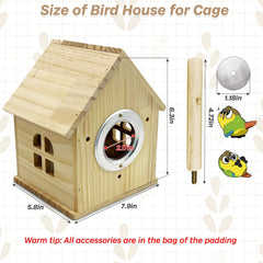 PINVNBY Nido de madera para aves pequeñas, tapa abierta para cambio de cama
