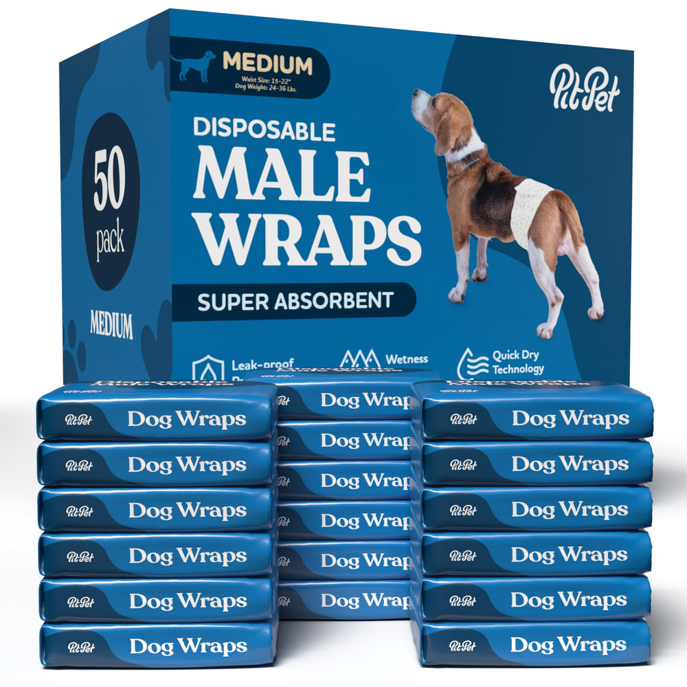 Pañales PitPet para perros machos con ajuste cómodo para uso diario.