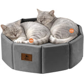 PJYuCien cama grande para gatos, vista exterior gris, ideal para dormir juntos