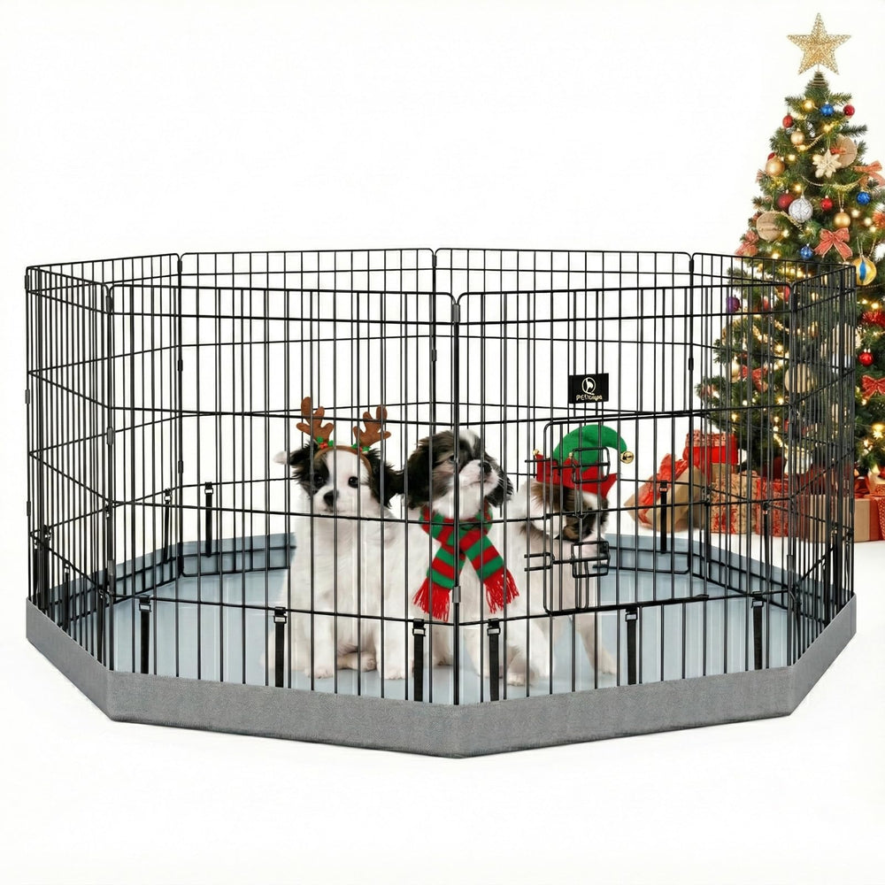 PJYuCien jaula para perros con 8 paneles armados, montaje rápido sin herramientas.