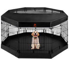 PJYuCien jaula para perros con 8 paneles, segura para mascotas.