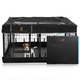 PJYuCien jaula para perros exterior de 24 pulgadas con 8 paneles, ideal para camping.