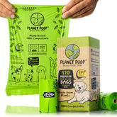 PLANET POOP bolsas compostables en rollos de recarga para uso diario.