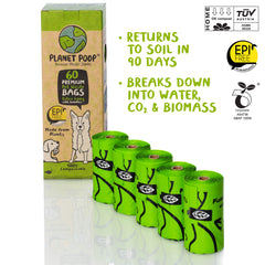 PLANET POOP bolsas compostables sin olor, prácticas para paseos diarios.