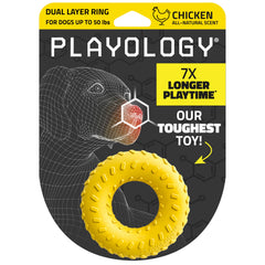 Playology: mordedor anillo de doble capa, ideal para perros medianos que muerden con entusiasmo.