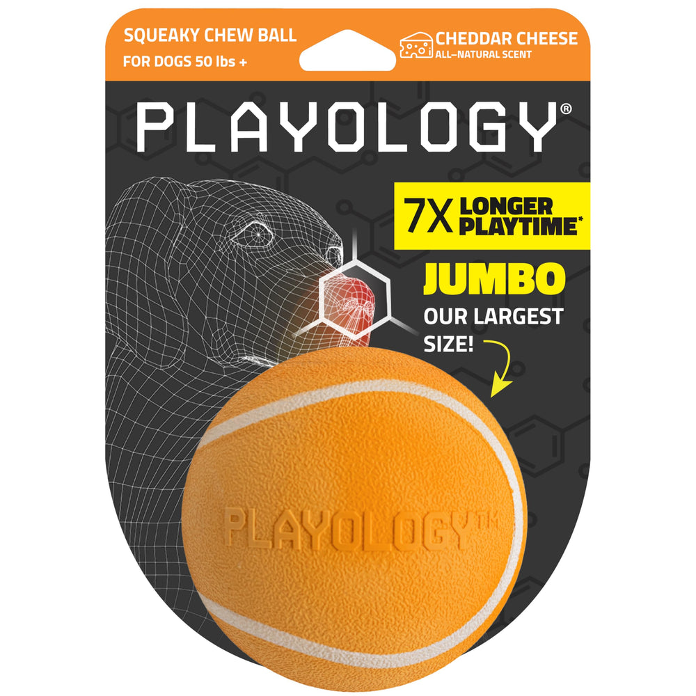 Playology bola chirrante grande, ideal para entretenimiento y estimulación sensorial.