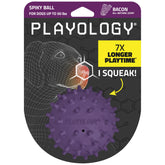Playology Bola mordedora espinada con aroma a bacon para masticadores fuertes.