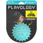 Playology Pelota masticable con púas para perros medianos, ideal para juego activo
