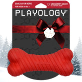 Playology Hueso de Doble Capa, exterior suave para masticar, duradero para perros grandes.