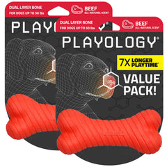 Playology Hueso de doble capa para perros, ideal para masticar diariamente.