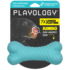 Playology Hueso Doble Capa para perros grandes, masticación duradera y segura.