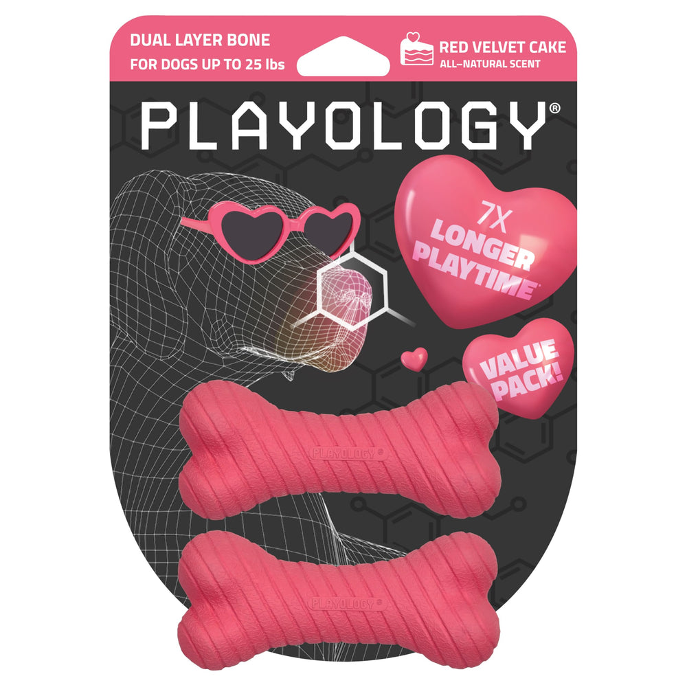 Playology Hueso Doble Capa para perros pequeños, promueve masticación prolongada.