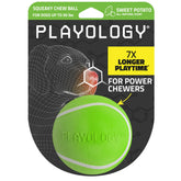 Pelota Playology con chirrido para perros medianos, ideal para juego prolongado.