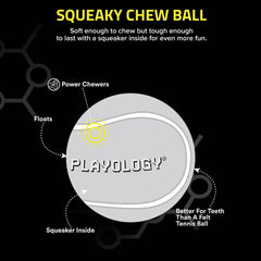 Perro jugando con la bola chillido de Playology, diversión y estimulación.