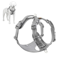 Arnés Plutus Pet sin tirones con liberación del cuello para colocar con facilidad.