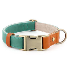 PLUTUS PET collar cuero cáñamo, detalle de hebilla rápida para mayor comodidad