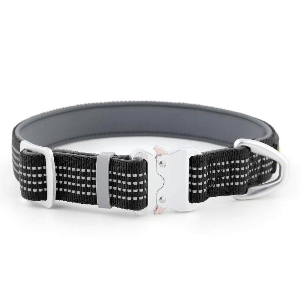 PLUTUS PET collar reflectivo con cierre de aluminio para paseos nocturnos